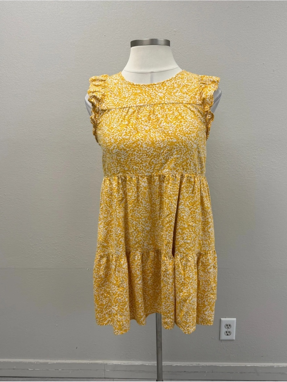 J. Crew Yellow & White Floral Mini Dress - Size 12